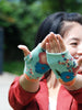 retro style tri-color wool gloves