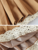 lace hem pleated mini skirt