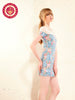 mesh lace denim dress