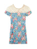 mesh lace denim dress
