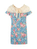 mesh lace denim dress