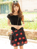 lips skirt and cotton t-shirt set