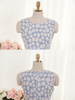 vintage floral print denim dress