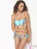 geo flowers bow bikini set (green)