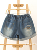 vintage elastic waist denim shorts