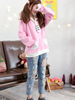 navy collar plush sweatshirt