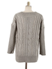 cable-knit ribbed poncho