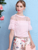 rose love chiffon lace top