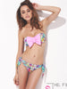 geo flowers bow bikini set (pink)