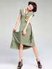 side drawstring asymmetric maxi dress