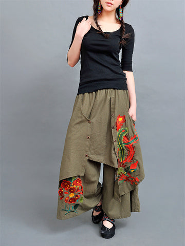 phoenix embroidery wildleg pant