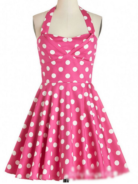 50s polka dots halter dress