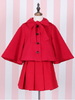 bow cape and pleated skirt set