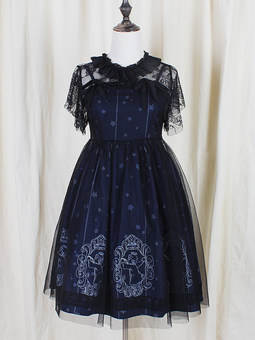 two-pieces starry lace dress