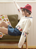cartoon contrast collar buttoned shirt