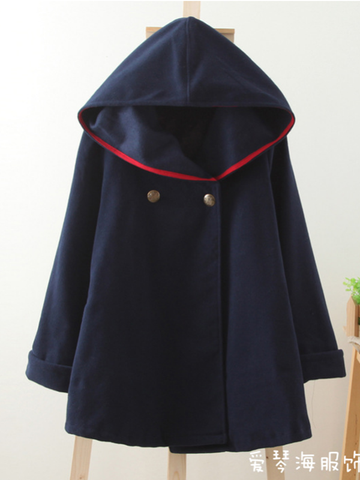 copper buttons wool cape