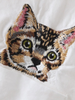 cat embroidery button up shirt