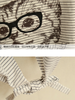 hand-drawn cat tie front top