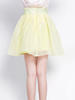 button chiffon puff skirt