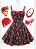 retro swing cherry dress