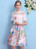rose love chiffon lace top