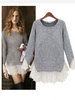 lace patch knitted top