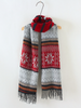 folk style scarf with tassels