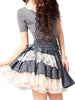 lace striped denim skirt