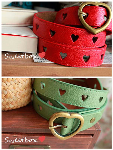 pierced sweet heart belt