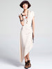 side drawstring asymmetric maxi dress