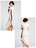 side drawstring asymmetric maxi dress