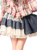 lace striped denim skirt