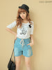 lace it up denim shorts