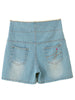 lace it up denim shorts