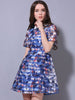 ink stripes sheer dress