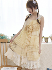 ruffled lace sleeveless top