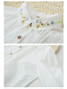 floral embroidery pleated shirt