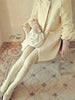 rhinestone studded winter tights in milk white