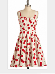 retro swing cherry dress