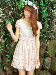 garden floral chiffon dress