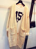 open front thick knitted cardigan