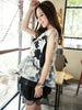 sheer floral top and cami dress set