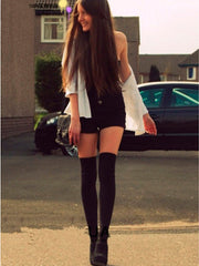 mock thigh high tights