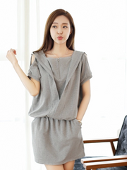 stree style hooded zipper dress