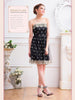 golden embroidery party dress