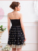 golden embroidery party dress