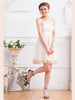 golden embroidery party dress