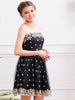 golden embroidery party dress