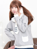 navy collar plush sweatshirt