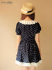 vintage collared polka dot dress